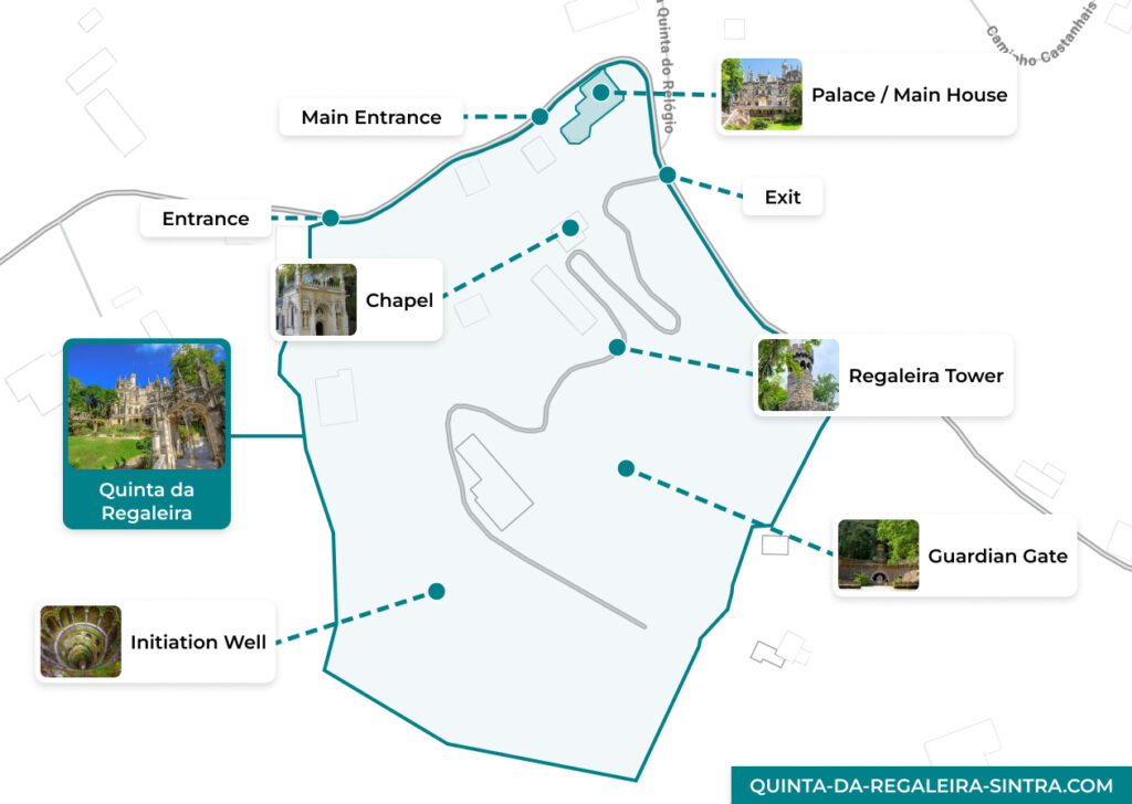 Quinta Da Regaleira Sintra Tickets Tours Visitor Guide Quinta Da Regaleira Ssintra Map 1024x728 